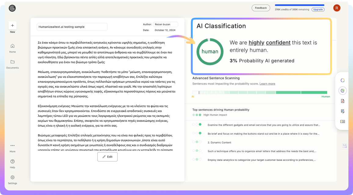 GPTZero AI Detection Example