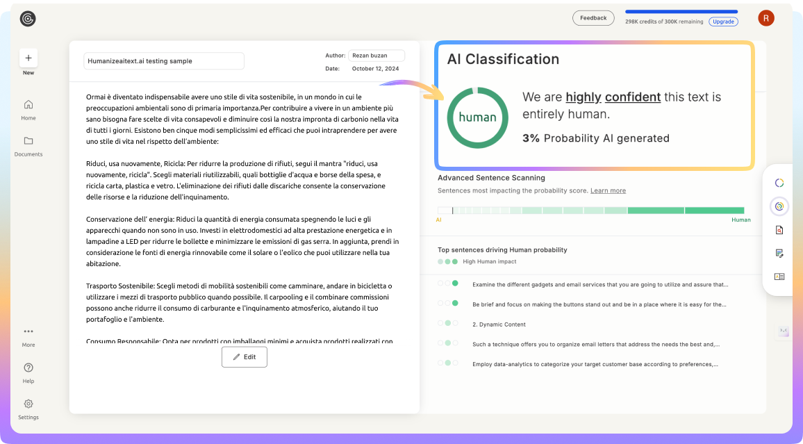 GPTZero AI Detection Example