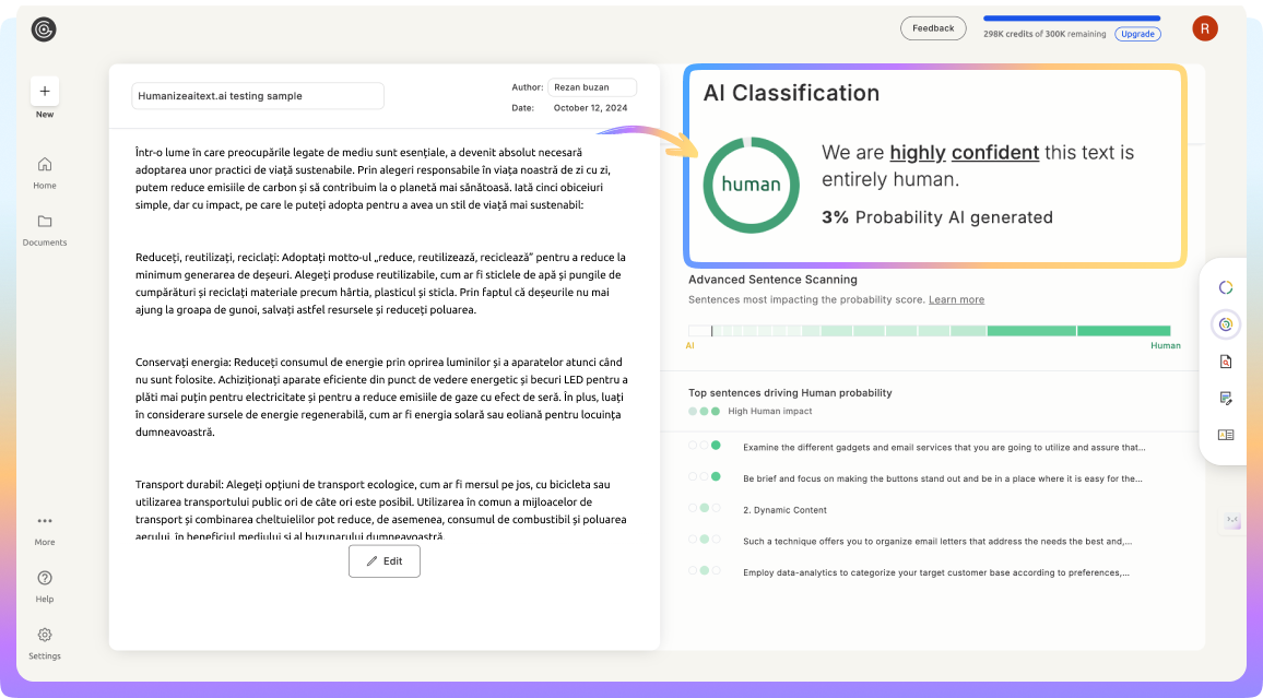 GPTZero AI Detection Example