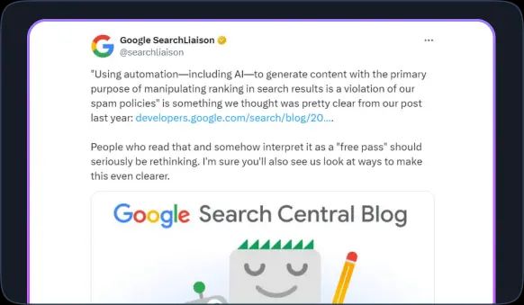 Humanize AI-generated text to protect against Google penalties